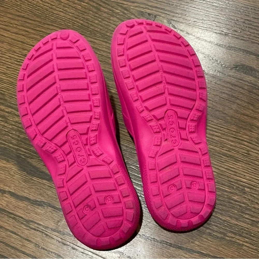 Crocs Iconic Confort Slip-On Hot Pink Sandals Toddlers 13